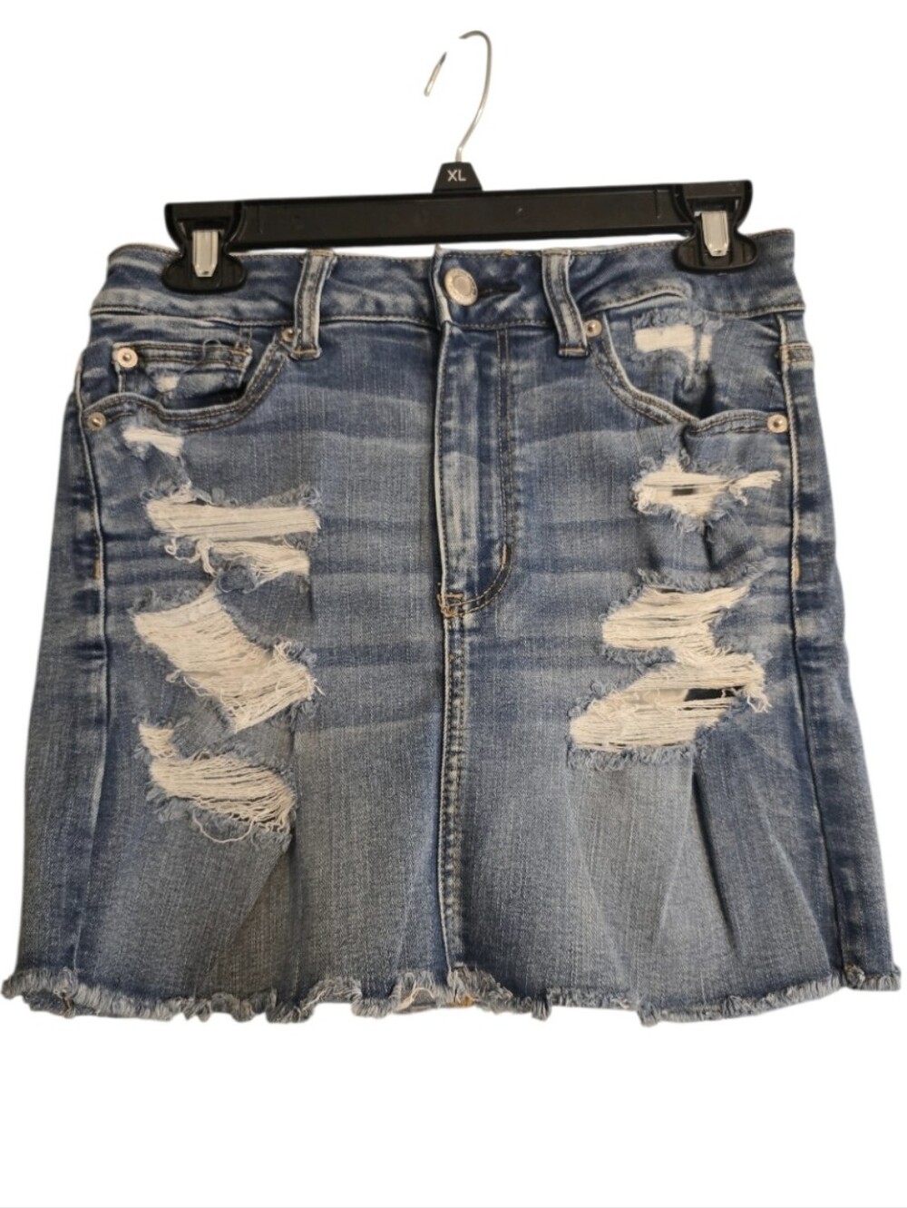 American Eagle Outfitters Distressed Denim Mini Skirt Size 6 In EUC